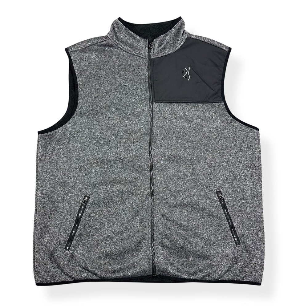 Browning Men's Maverick Vest Sherpa Lined Gray Black Men's 2XL Hunting Shooting